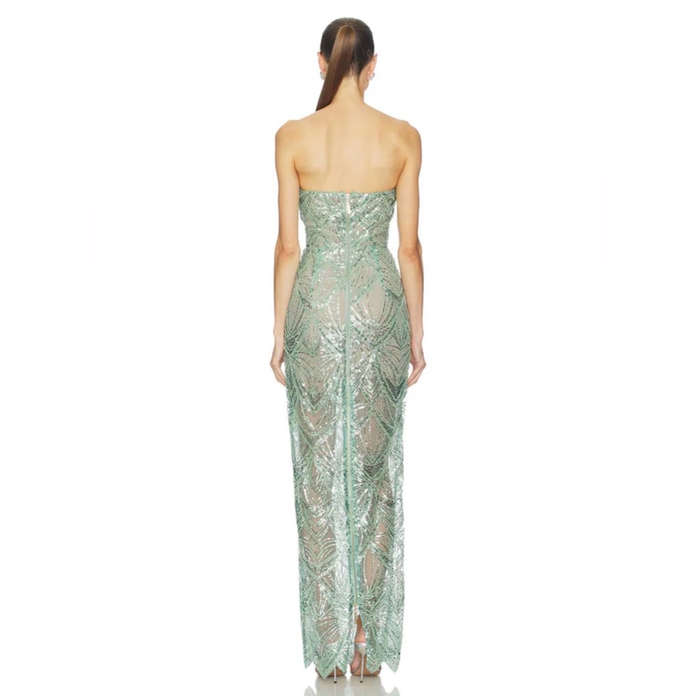 Bronx and Banco Strapless Mint Sequin Maxi Dress - Picture 3 of 4